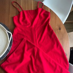 Urban Outfitters Red Wide Leg Jumpsuit